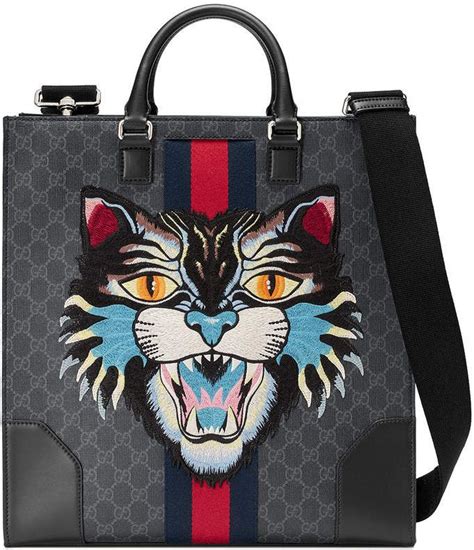 gucci supreme cat tote|Gucci gg canvas tote bag.